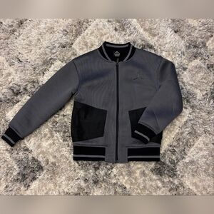 Gray and Black Bomber Jacket
